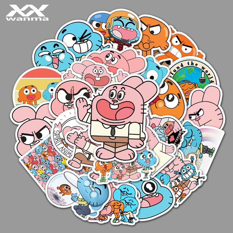 50 Children's Cartoon Animation Doodle Waterproof Scooter Laptop Decorative Stickers