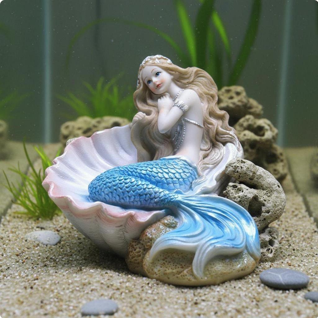 Aquarium Mermaid Decor Realistic Design Resin Ornament Colors for Hobbyists,
