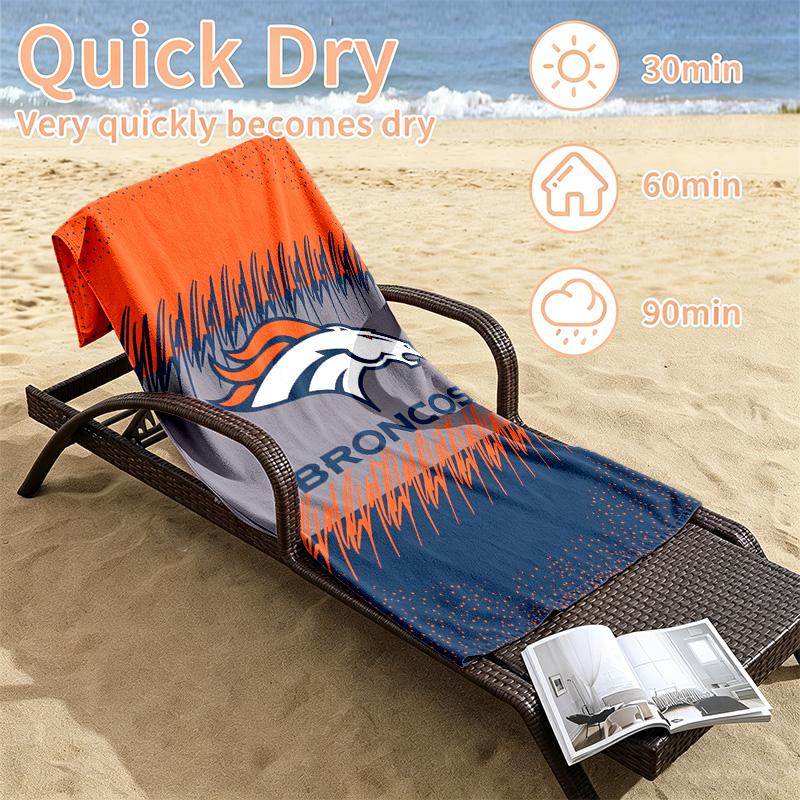 Denver Broncos Beach towels also serve as bath towels summer essential a musthave for the outdoors the beach and the pool
