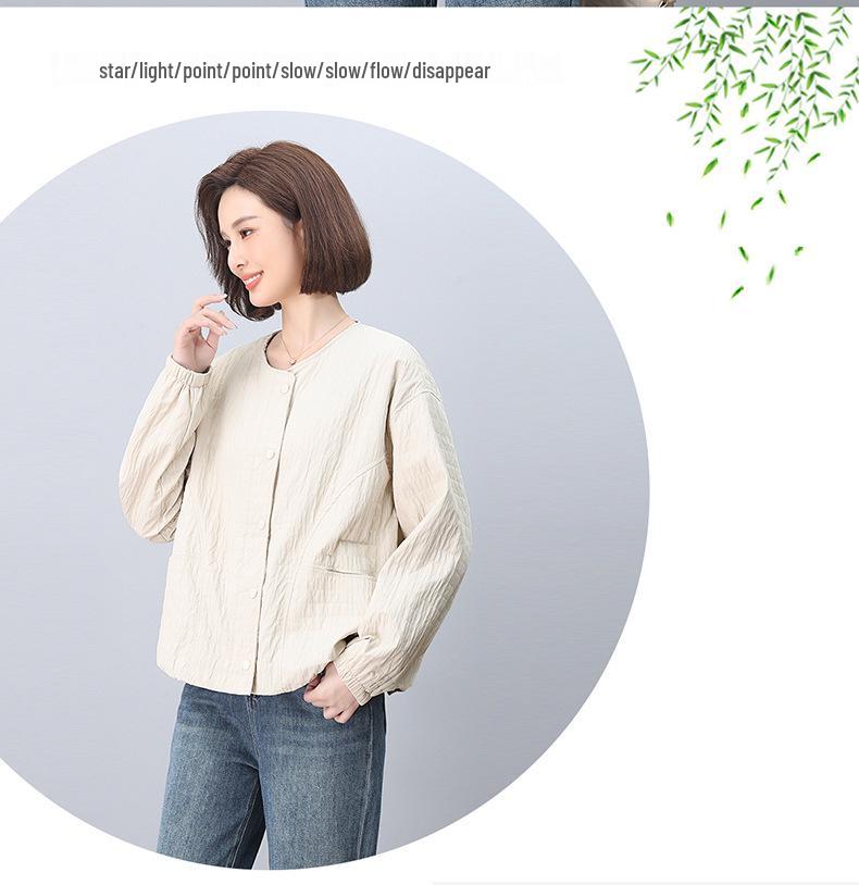 Casual Loose-Fit Jacket for Middle-Aged Women - 2025 Spring/Autumn Fashion Style