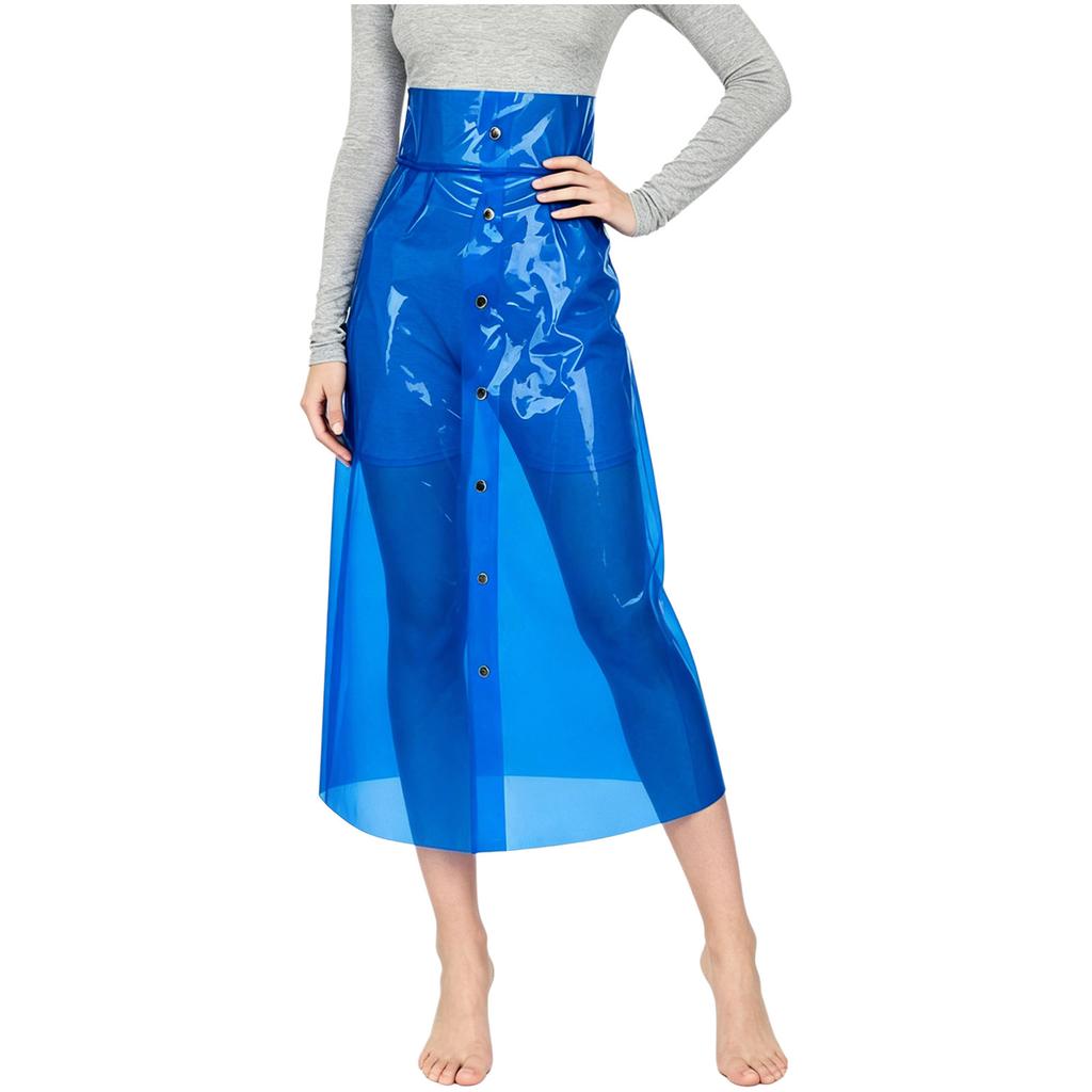 Gonna Trasparente da Donna in PVC Vita Alta Chiusura con Bottoni Bodycon Tubolare Midi Gonna Copricostume Rave Cosplay