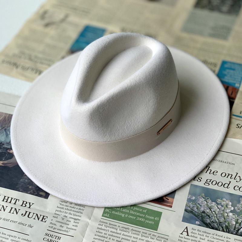 Autumn and Winter Woolen Hat French New Versatile Fashion Elegant Top Hat Showing the Face Small Flat Edge Hat British Jazz Hat