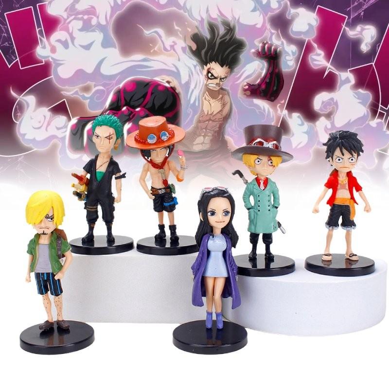 One Piece 6pcs Role Pvc Toy Model Desktop Decoration Children Christmas Gift