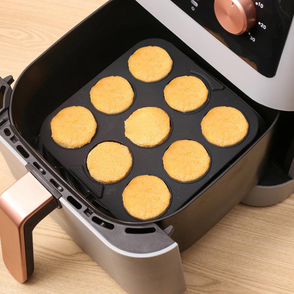 Family Gathering Baking Tool Non-stick Silicone Baking Molds for Cakes Cookies Candy 9-hole Square Cake Mold Round for Ice