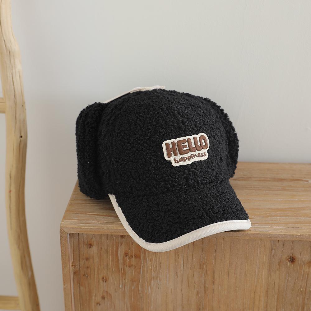 Kids' Fleece Bear Earmuff Hat - Unisex Baseball Cap for Autumn/Winter