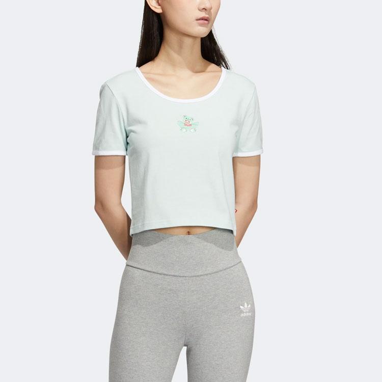(WMNS) Adidas Y2K Short T-Shirt Asia Sizing 'Green White' Women's HR6911