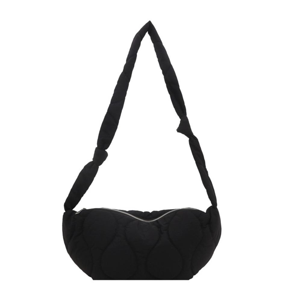 Quilted Puff Bag Padded Nylon Shoulder Bag Casual Nylon Crossbody Bag  Female
