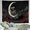 Skull Tapestry Gothic Black and White Romantic Constellation Skeleton Tapestry Abstract Psychedelic Wall Hanging Headboard for