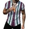 Summer Hawaiian Shirts 3d Printed Striped Sexy Men Women Clothing Men's Vocation Lapel Camisa Fashion Beach Short Sleeve  Blouse