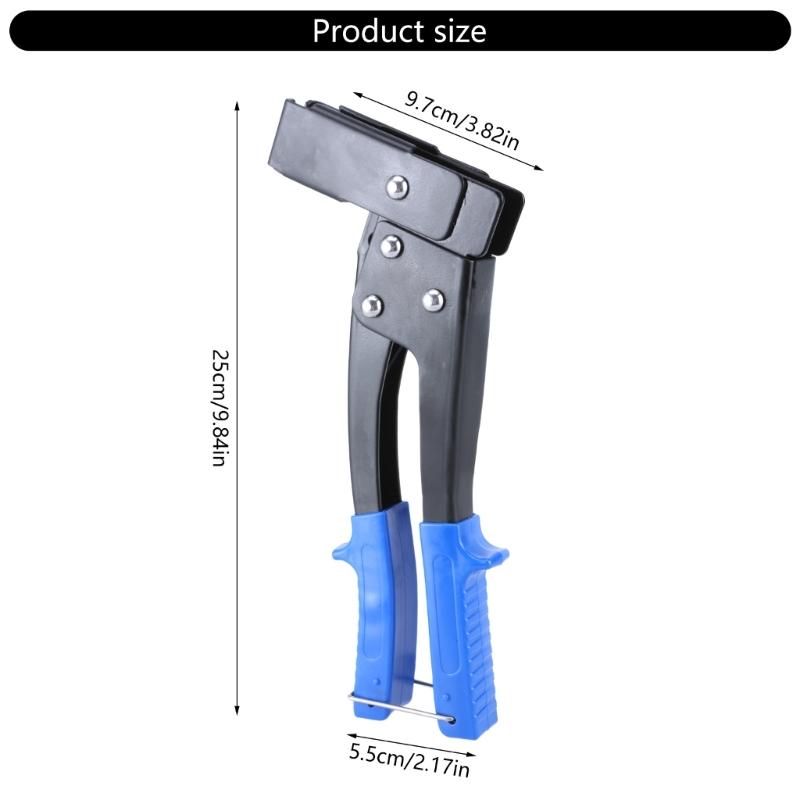 Heavy Duty Hand Riveter, Rivet Guns, 3/32"-1/8"-5/32"-3/16", 4 Nosepieces Set Include 30Pcs Rivets for Metal