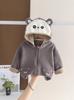 2025 Spring/Autumn Baby Cartoon Double-Sided Fleece Hooded Jacket for Boys & Girls