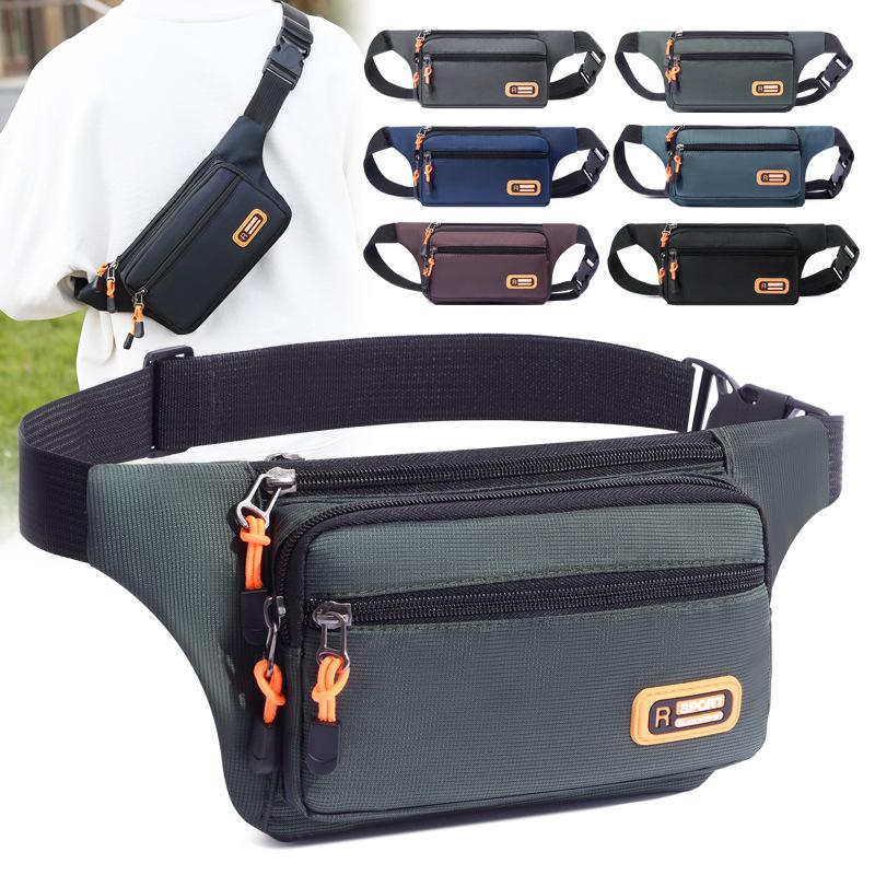 New Style, Four Zipper, Multi-layer, Men's Waist Bag, Men's Running and Fitness, Outdoor Sports, Leisure, Women's, Travel, Mobile Wallet