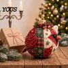 Decorative Fabric Patchwork Crafts Christmas Ball DIY Kit, Ornament Sewing Xmas Holiday Craft Projects for Adults Kit Adults, Handmade Tree Decoration
