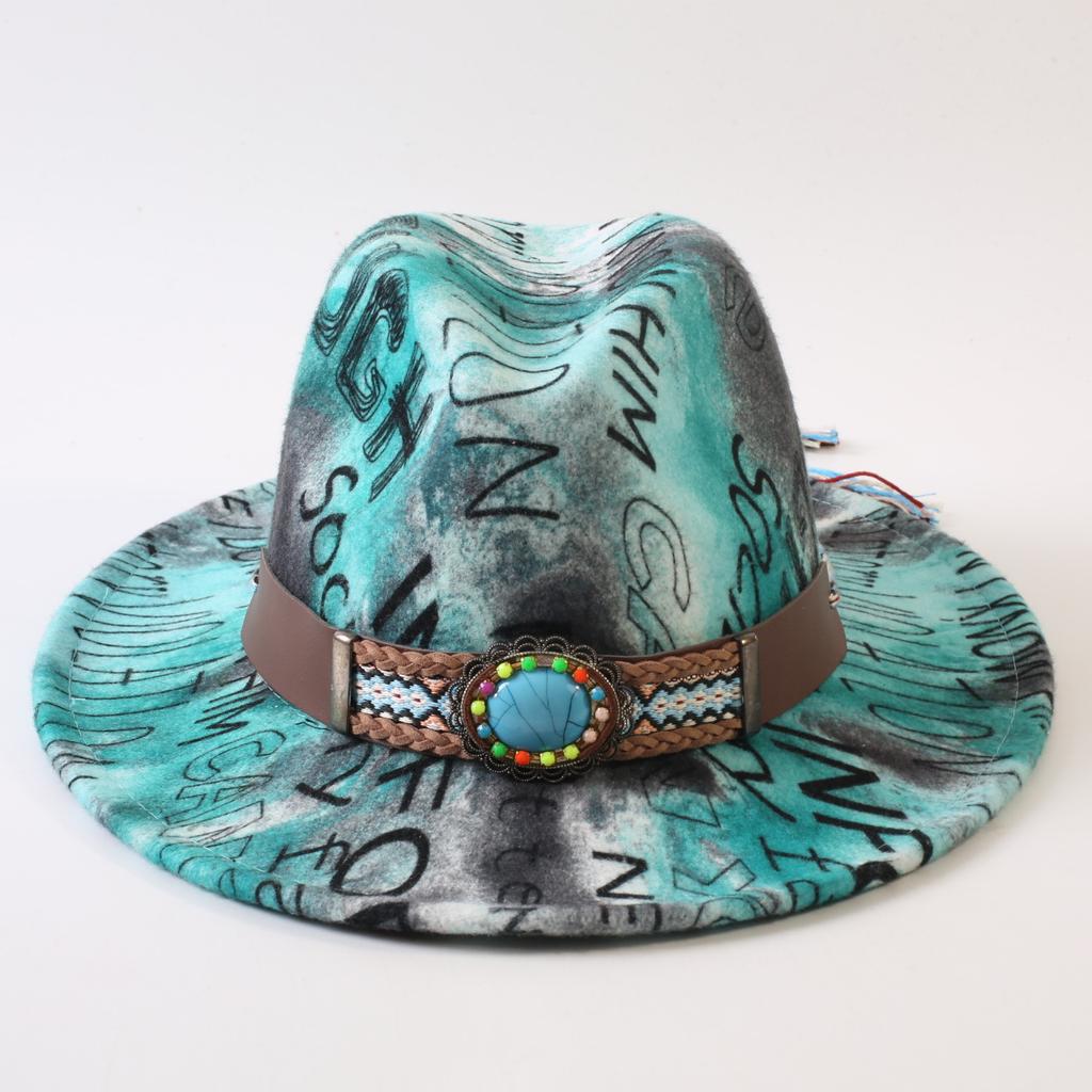 New European and American style letter printing fashion top hat men's and women's fashion jazz hat sunscreen sun hat