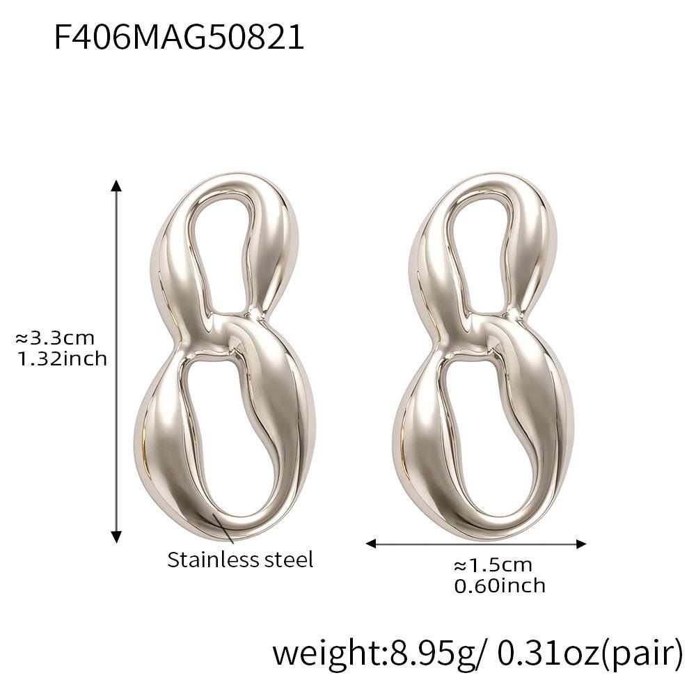 Qiong Yao 18K Gold-Plated Stainless Steel Geometric Earrings with Color Block Design
