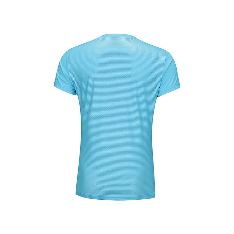 Li Ning Badminton Series Quick-Dry Slim Fit Short Sleeve T-Shirt Women Tops Bachelor-Blue AAYU138-3