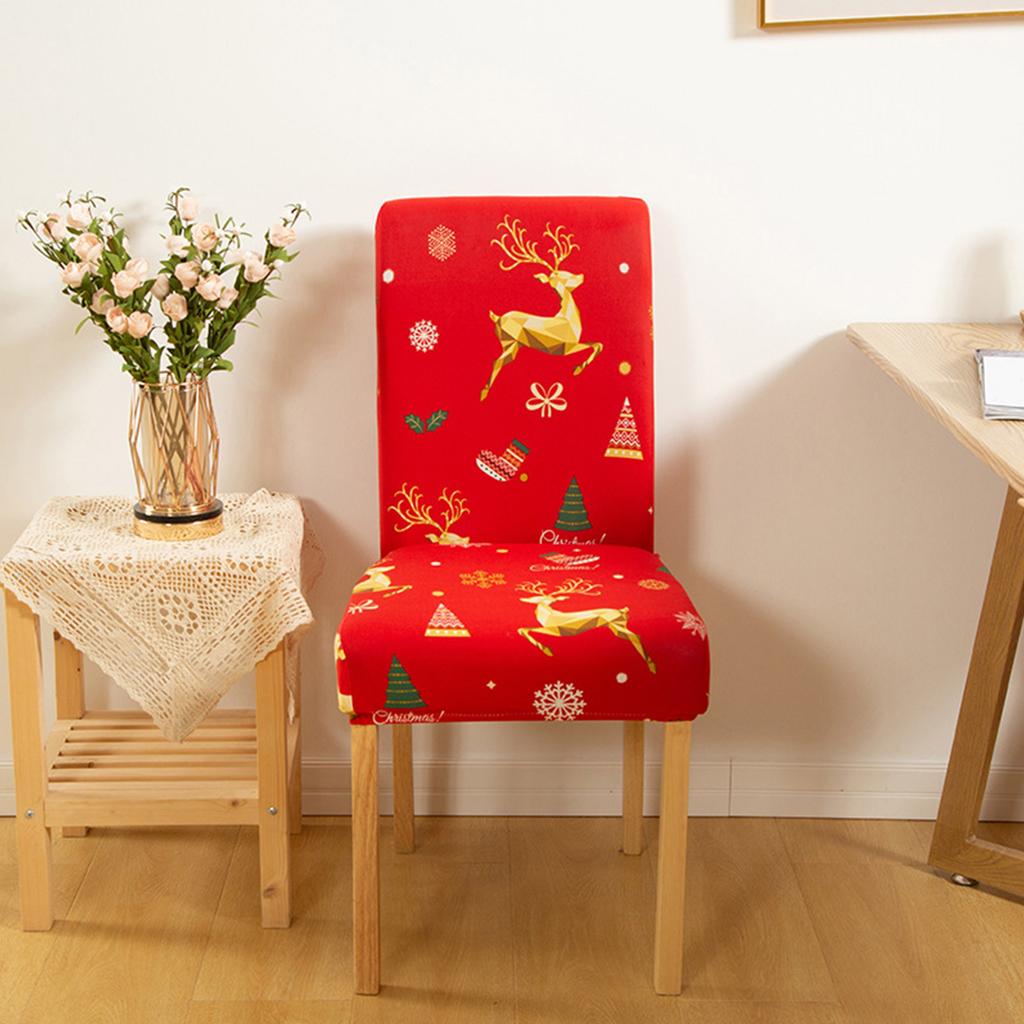 Christmas Cartoon Chair Cover Elastic Festival Party Dining Chairs Stool