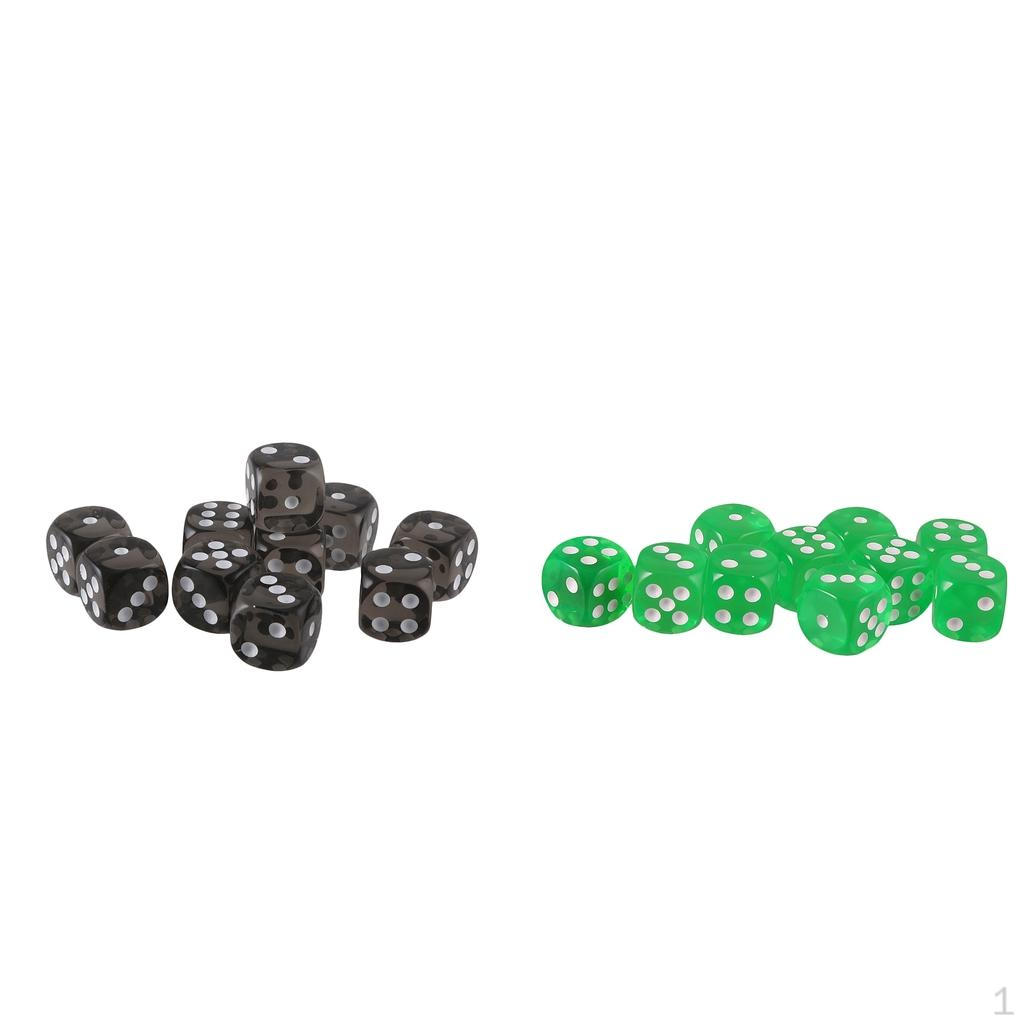 20pcs D6 Set, Grass / White Six Sided