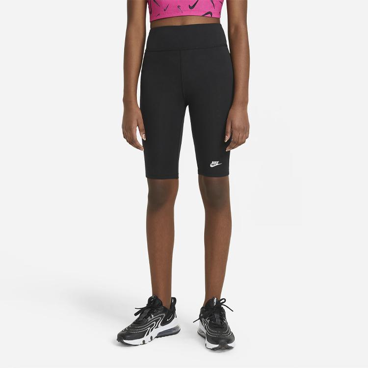 Nike Casual Logo Pattern Slim Fit Stretch Knit Sports Shorts Kids shorts Black DA1243-010