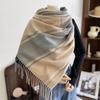 Thick Imitation Cashmere Shawl Windproof Shawl Wrap Simple Plaid Scarf  Apparel Accessories
