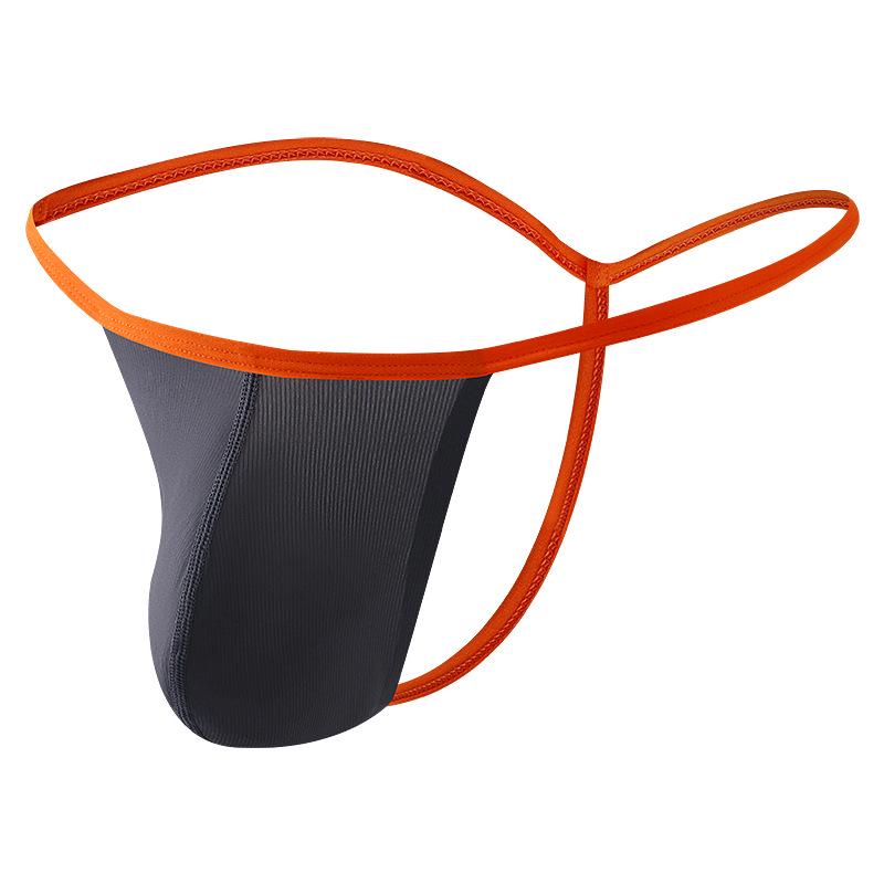 Herren Low-Rise Ice Silk Tanga mit dünnen Trägern und U-förmigem Beutel