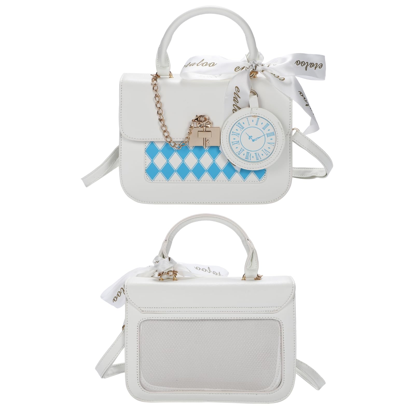 

Harujio Ita Concealable Shoulder Mini Stylish and Perfect for Fan Adult Leather Look Bag, Small, Bag, 2-Way Handbag/Shoulder Bag, Black/White, Cute, білий