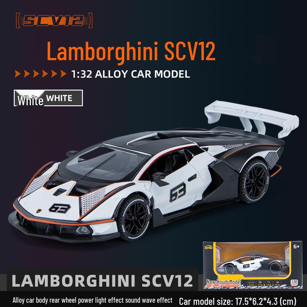 

New Hao Di 1:32 Lambo SCV12 Alloy Car Model - Children s Pull-Back Toy and Gift Collection белый