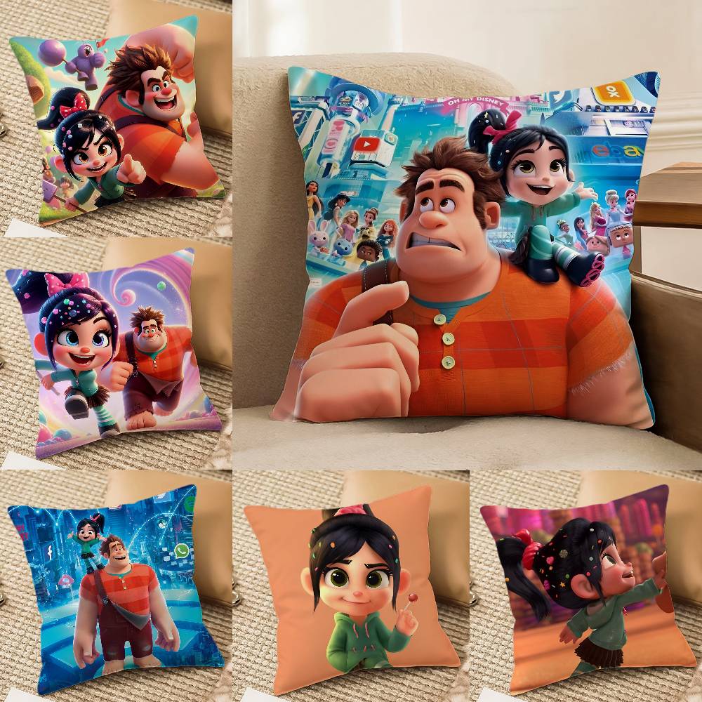W-wreck-It R-ralph Kissenbezug Milbendicht Verdeckter Reißverschluss Sofa Bett