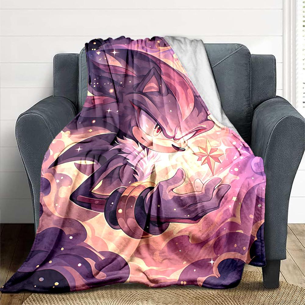 1 stuks Shadow Sonic Flanellen Deken, Zacht Huidvriendelijk met Digitale Print, Diverse Maten Verkrijgbaar voor Familie, Vrienden, Verjaardag