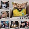 Brazilian Handsome Athlete NNeymar Jr Cushion Cover Throw Pillow Cover Hidden Button Durable Polyester Chair Cushion