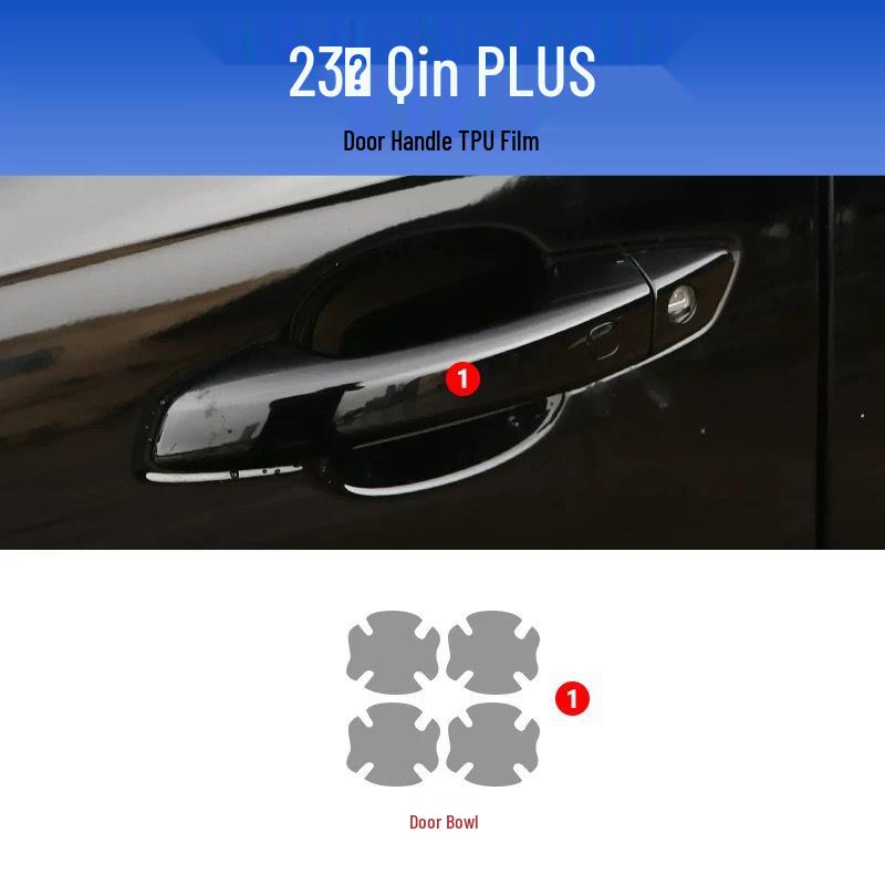 Compatible with 25 BYD Qin PLUS Models: Interior Dashboard Film, Navigation Screen, Gear Shift Sticker, HD Center Pillar - TPU.