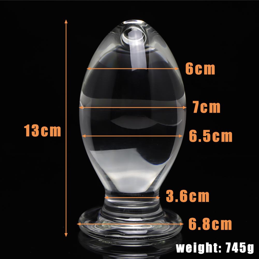 70mm Super Big Butt Plug Sex Toys Glass Anal Stopper Huge Plug Anal Dilator Expanding For Women Men Prostate Massager