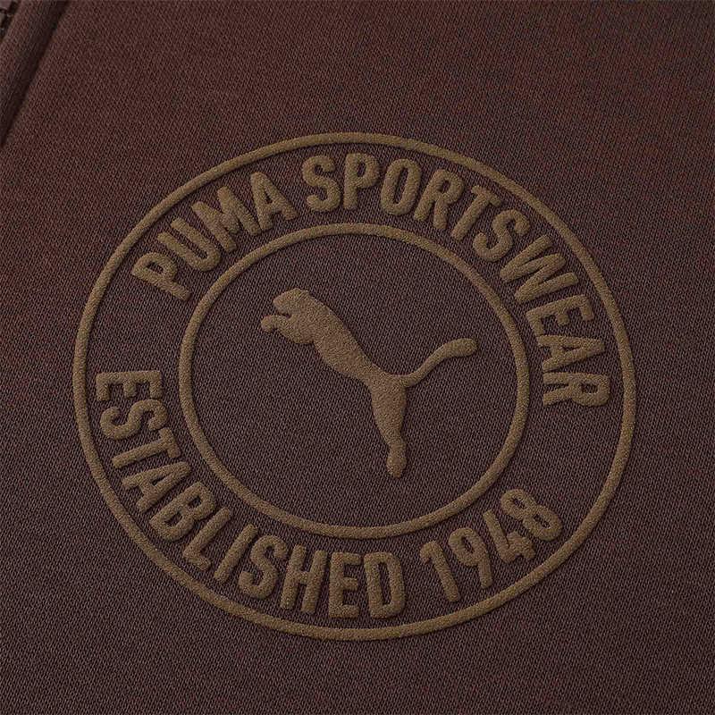 

Puma Logo Sports Casual Fleece Hooded Jacket Men jackets Brown 688713-65