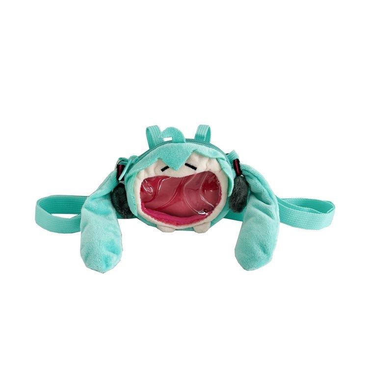 Hatsune Itabag Miku Rød Stor Munn Myk Plysj Ryggsekk Skulderveske Hodetelefon