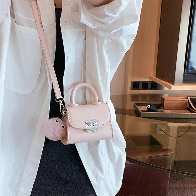 PU Leather Messenger Bag for Women Korean Style Shoulder Bag Casual Crossbody Bag Small Square Bag Female Mini Handbag  White