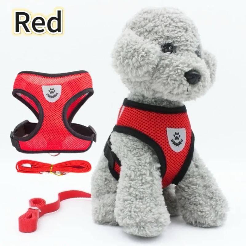 Summer Cat Dog Harness Lead Leash Adjustable Vest Polyester Mesh Breathable Harnesses Reflective for Small Dog Cat Lesah