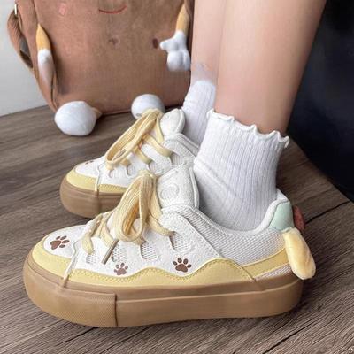 Cute Pudding Dog Bread Shoes New Platform Shoes Women's Tongue Niche Design High Value Students Versatile