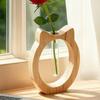 Wooden Glass Cylinder Tube Vase Creative Green Plant Rearing Vase  Indoor Plant Display