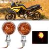 Motorcycle Dual Flashing Light Amber Red Running Turn Signal Brake Lamp Chrome Shell Yellow Lens