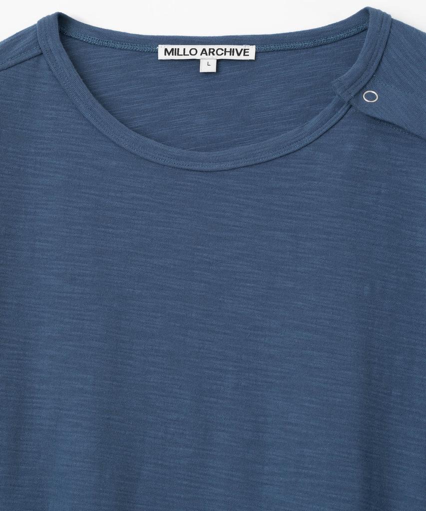 MILLO ARCHIVE Slit Henley Neck Long Sleeve [Blue]