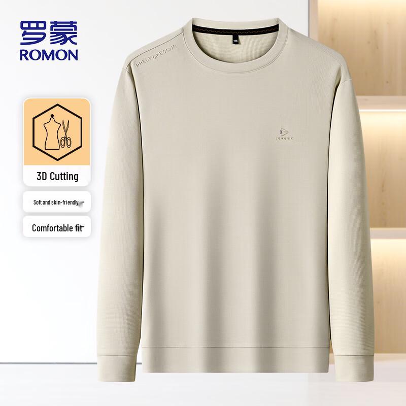 Luomeng Men's Casual Round Neck Long Sleeve Pullover