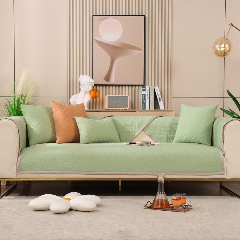 

Летняя однотонная стеганая диванная подушка из латекса ледяного шелка, современная простая нескользящая диванная подушка для трех человек, полотенце 50*50