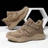 Men's High Top Sneakers High Quality Suede Casual Shoes Outdoor Non Slip Hiking Boots Lace Up Platform Booties Botas Para Hombre
