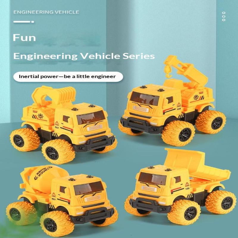 1Pcs Inertia Simulation Truck Toy Engineering Military Fire Sanitation Vehicle With Big Tire For Kids Play Birthday Gift
