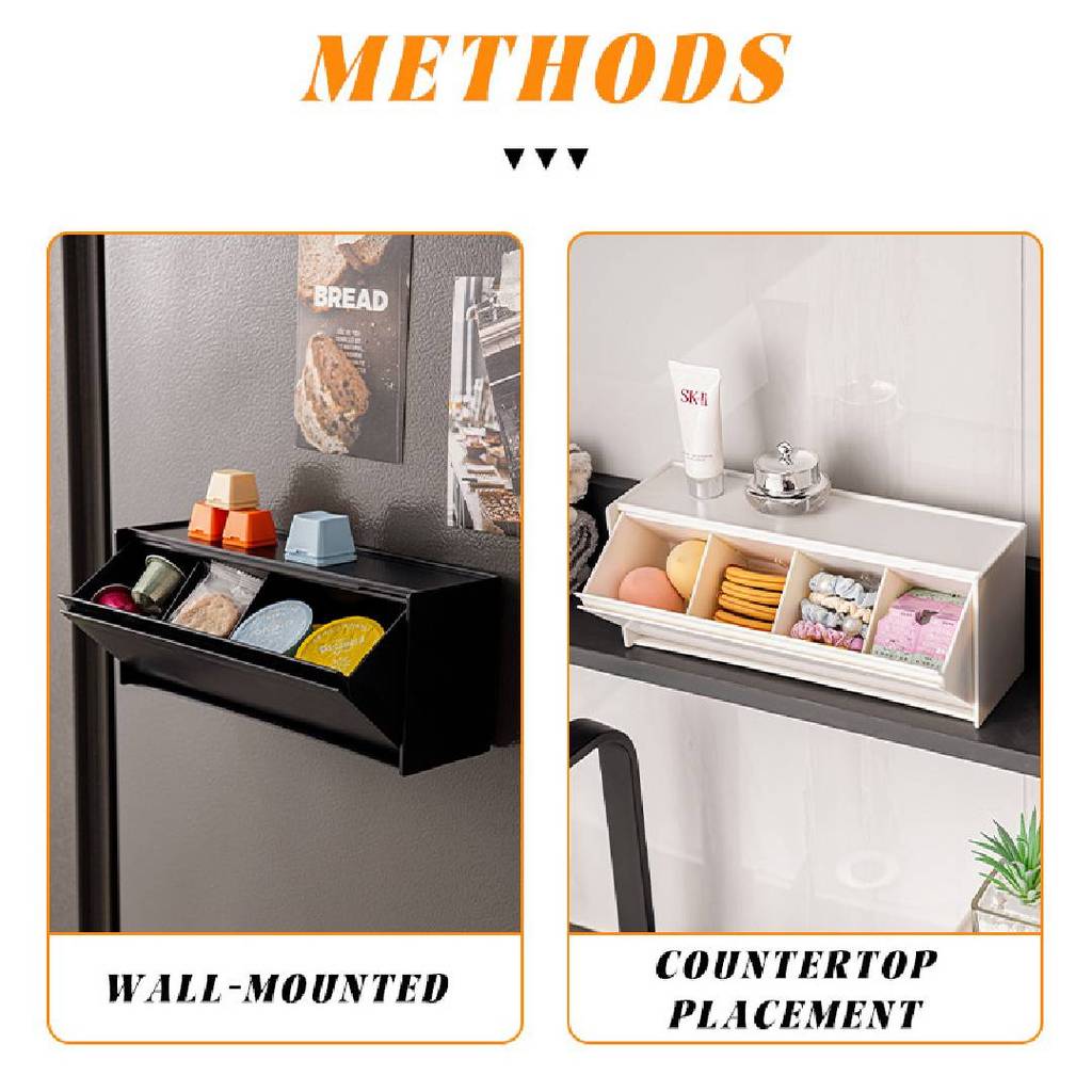 Rectangular Magnetic Storage Box With Lid For Kitchen And Bathroom Organization
