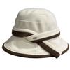 New Spring and Autumn Hats for Women with Color Matching Straps Simple Letters and Small Markings Fisherman Hats Versatile Showing A Small Face