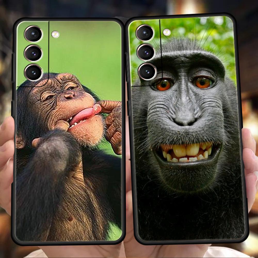 Monkey Phone Case For Samsung Galaxy S25 Edge S24 S23 S22 Ultra S20 S21 FE 5G S10 S9 Plus S10E Soft Cover