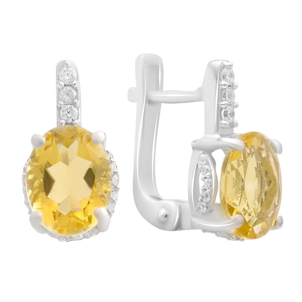 Silver Earrings with Nano Citrine (2189961)