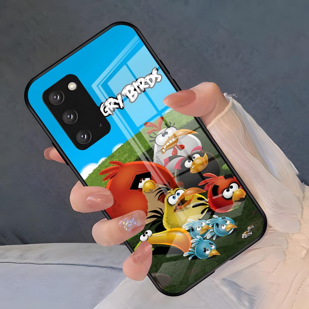 Cute A-Angry B-Birds Phone Case For Samsung S26 S25 Plus S20 S20 Plus S22 Ultra S23 FE S21 Plus S21 Ultra Glass Cover