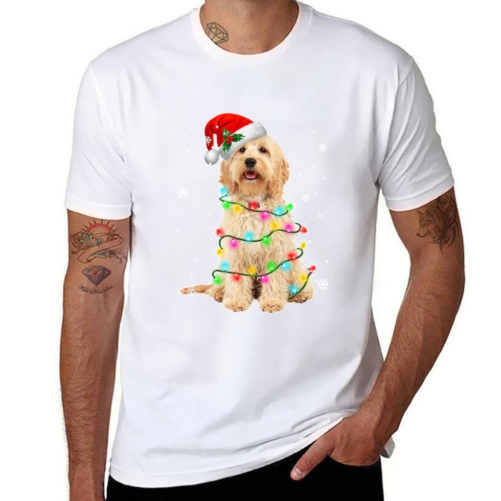 Goldendoodle Dog Tree Christmas Sweater Xmas TShirt Sport Basic Moisture Wicking Tee